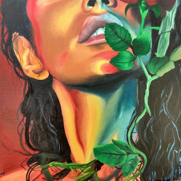 As she blooms original oil painting - Picture 6 of 7